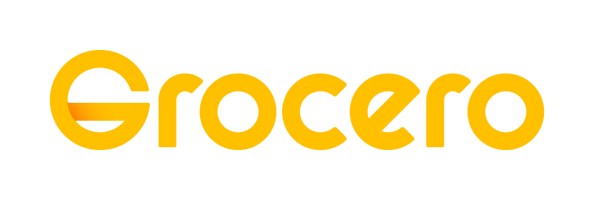 Logo Grocero — żółty logotyp z charakterystyczną literą G