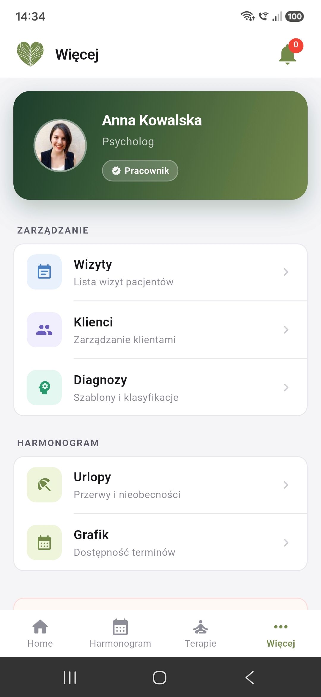 Dodatkowe narzędzia specjalisty: dokumenty, klienci, ustawienia